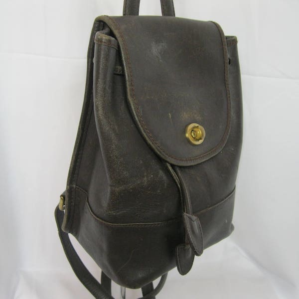 Brown Distressed Leather Coach Backpack 101-78