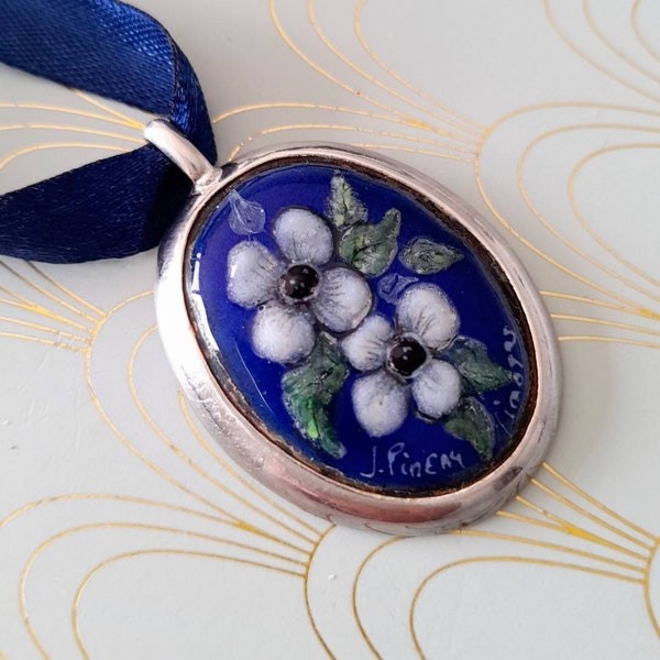 Pendentif émaillé Vintage - Émaux De Limoges ? - Lot Bijoux Ancien à Identifier