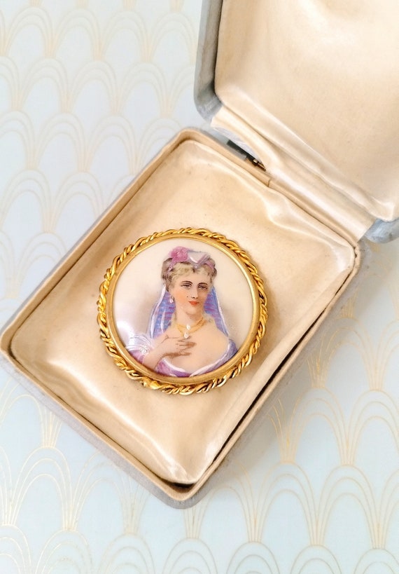 Antique French Miniature, Vintage Jewelry Box, Ha… - image 1