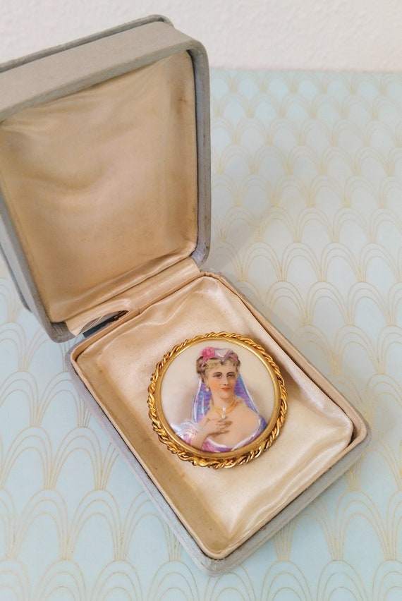 Antique French Miniature, Vintage Jewelry Box, Ha… - image 6
