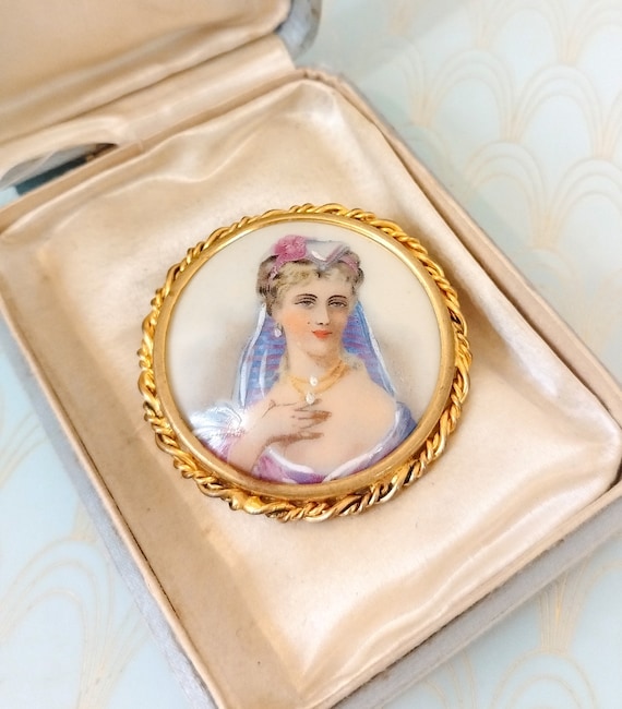Antique French Miniature, Vintage Jewelry Box, Ha… - image 4