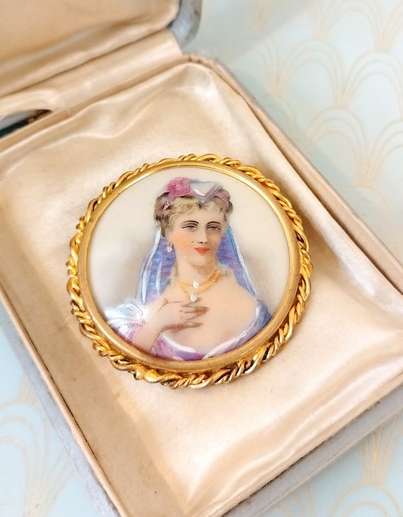 Antique French Miniature, Vintage Jewelry Box, Ha… - image 10