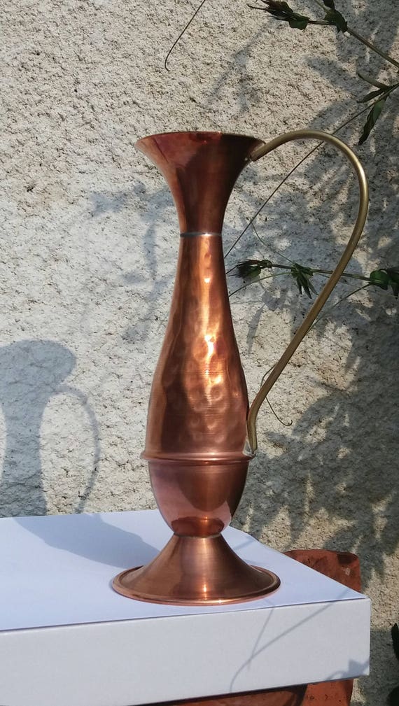 Vintage French Copper Vase. Copper Flower Vase. Candle Holder Etsy
