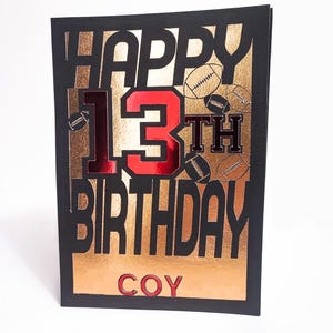 Fichier de joyeux anniversaire football pour machines de découpe Nom personnalisé et carte d'anniversaire d'âge ! Fichiers PNG