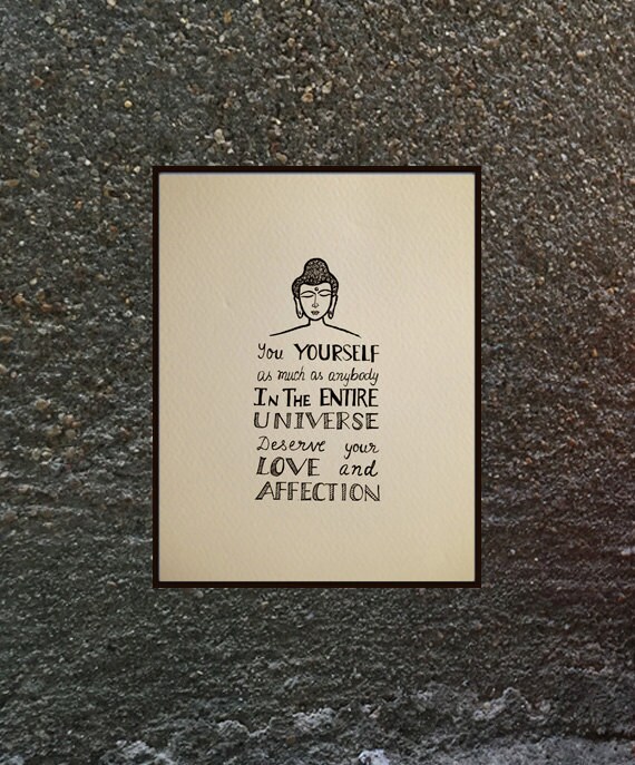 Pen And Ink Buddha Quotes Hand Lettering Printable Etsy