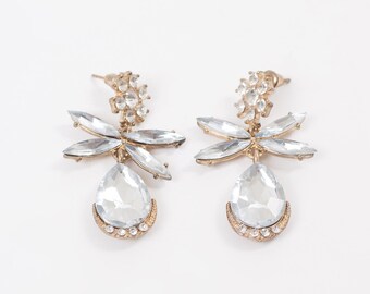 Vintage Diamond Teardrop Earrings