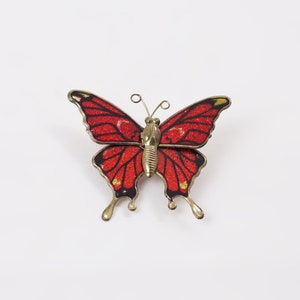 Vintage Monarch Butterfly Enamel Pin image 1