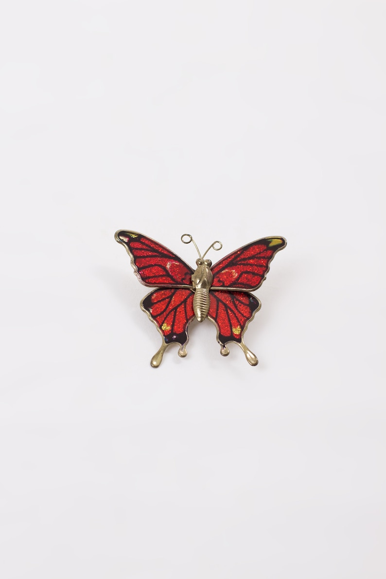 Vintage Monarch Butterfly Enamel Pin image 1