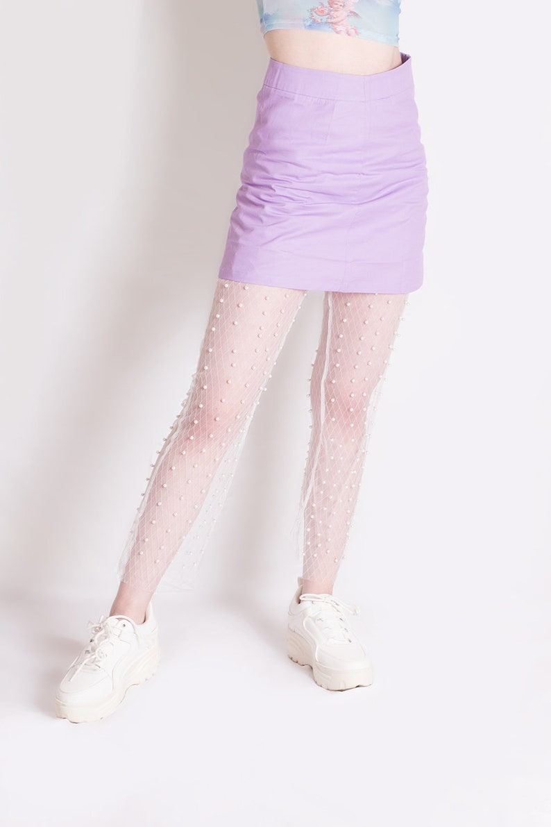 white pearl leggings