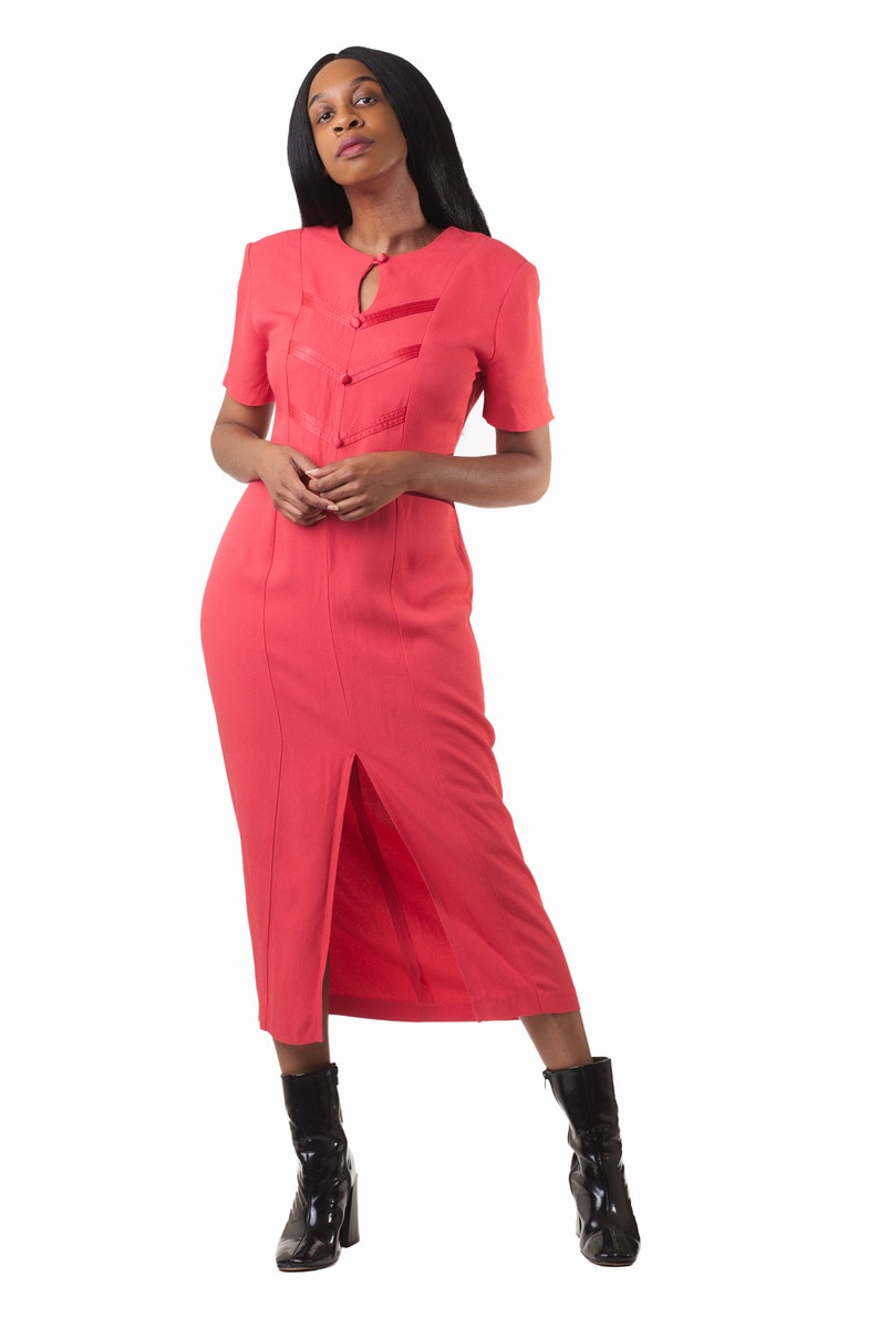Vintage 90's Pink Dawn Joy Fashions Maxi Dress image 4