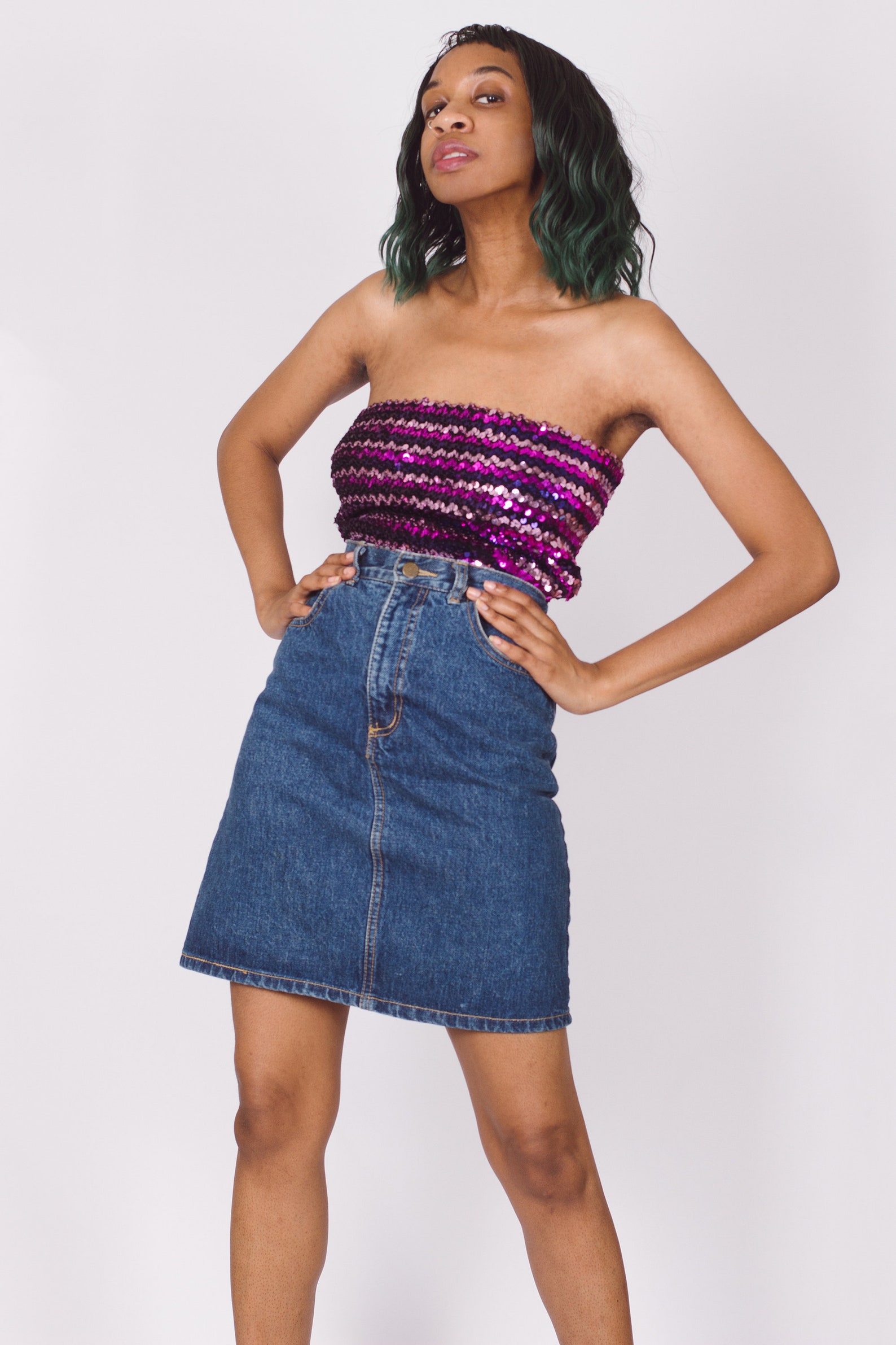 Y2K TUBE TOP S Vintage Y2K 00's Purple Glitter Tube Top Etsy