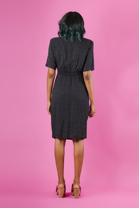 Vintage 90's Black Midi Cocktail Dress - image 3