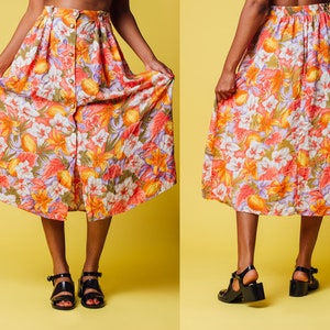 Vintage Floral Highwaist Maxi Skirt image 1