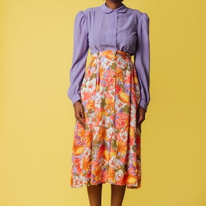 Vintage Floral Highwaist Maxi Skirt image 2