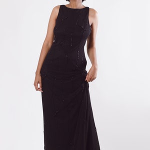 Vintage Y2K Black Sleeveless Maxi Evening Dress image 2