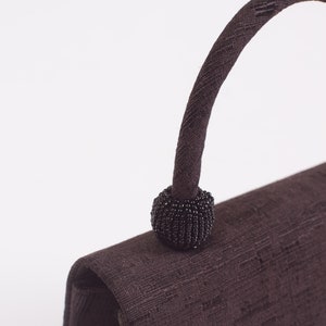 Vintage 00s Y2K Black Beaded Top Handle Festival Handbag Purse image 6