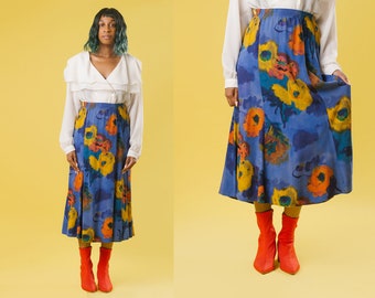 Vintage 90's 1X Floral Highwaist Skirt