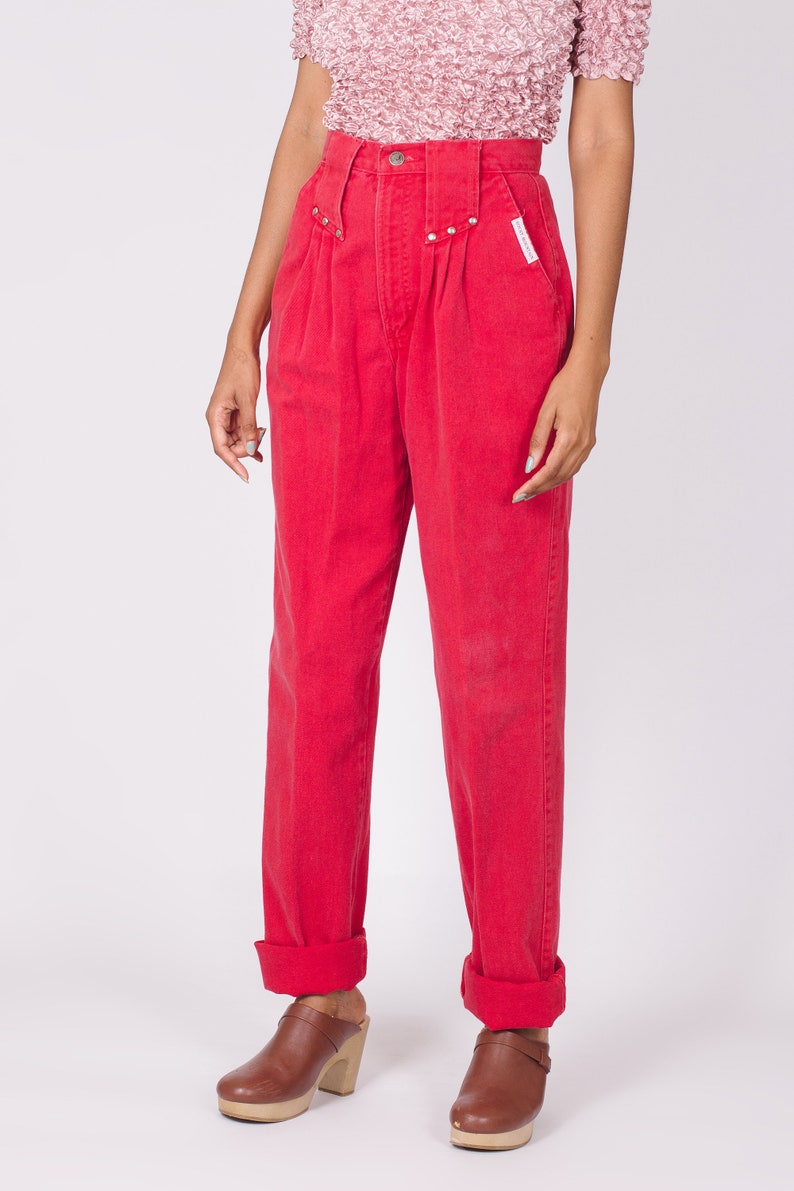 ROCKY MOUNTAIN JEANS S Vintage 90's High Waist Red | Etsy