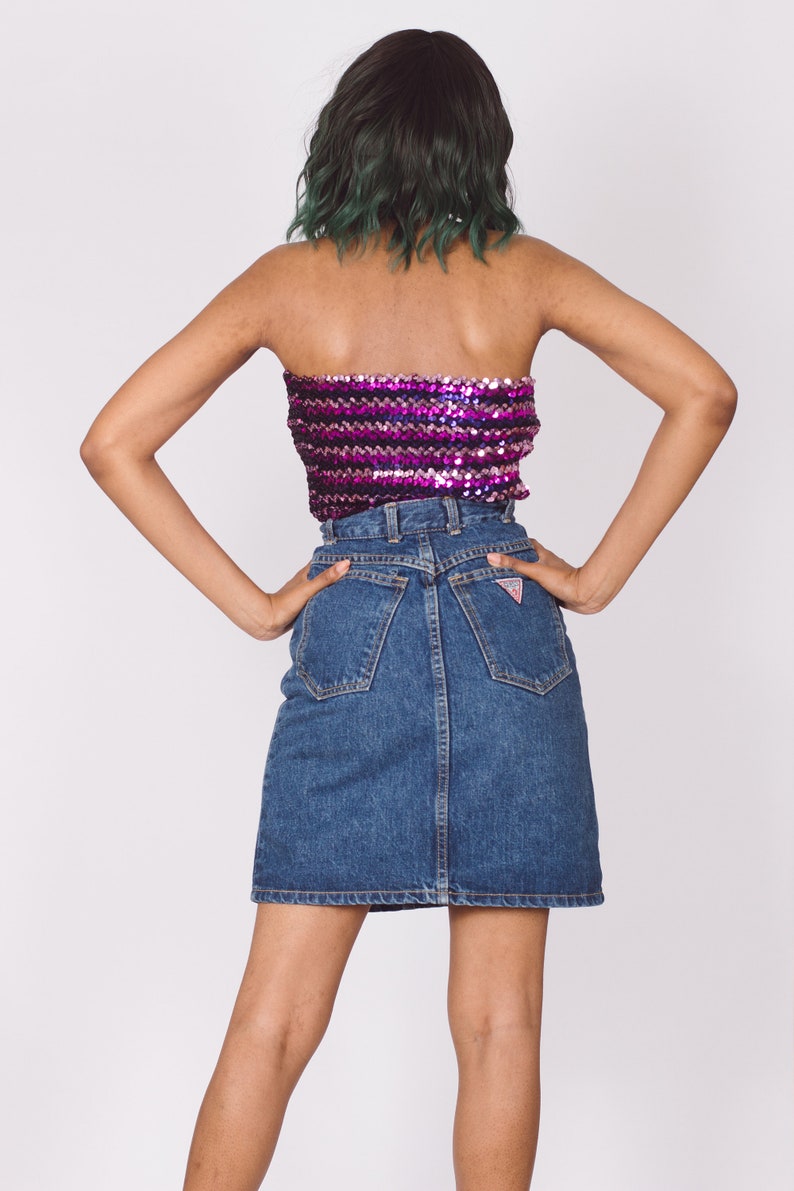 Y2K TUBE TOP S Vintage Y2K 00's Purple Glitter Tube Top Etsy