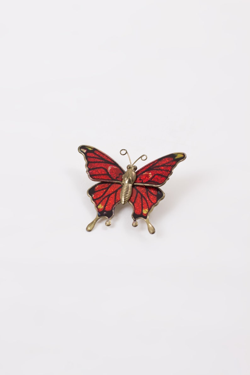 Vintage Monarch Butterfly Enamel Pin image 3