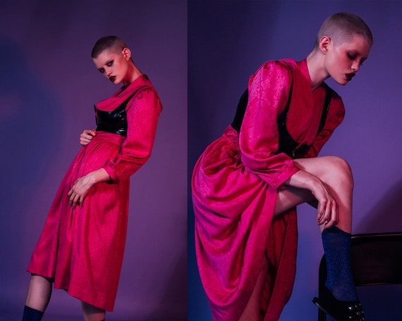 80s Pink Dress, 80s Prom Dress, Pink Party Dress,