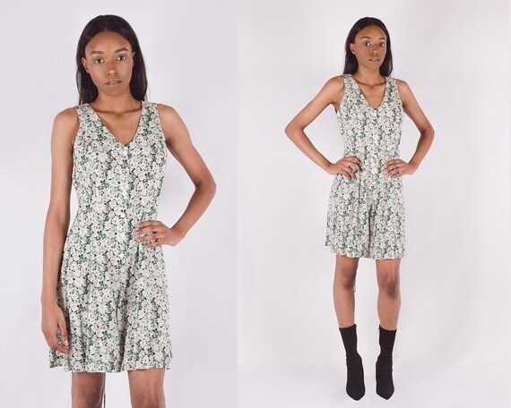 Floral Romper 90s Romper Grunge Romper Floral Grunge Romper