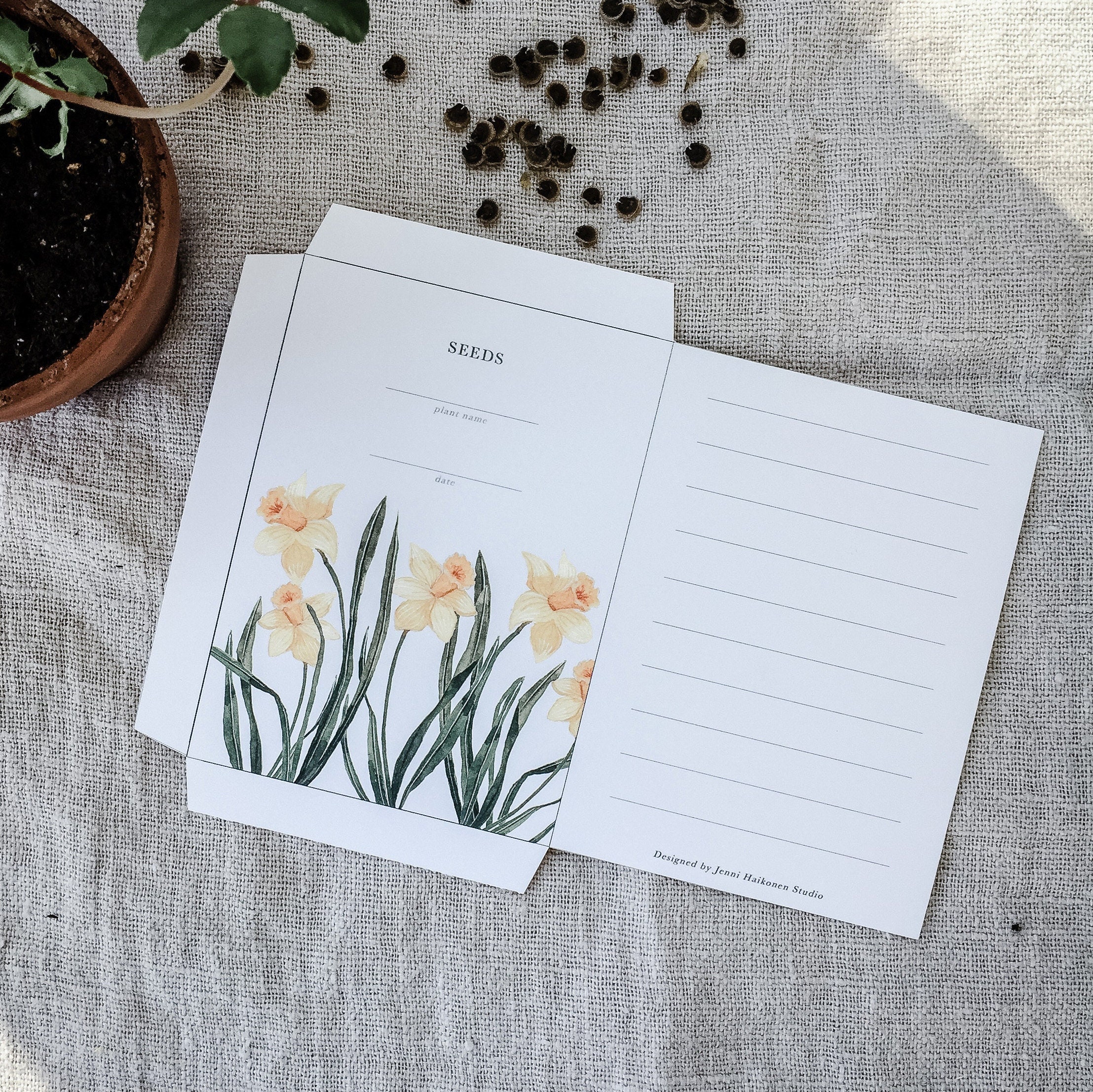 Printable Seed Packet, Instant Download, Daffodils and Rosemary Etsy