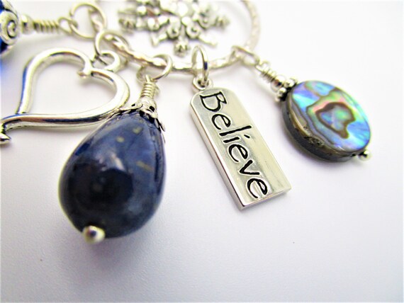 Spiritual Necklace/charm & Stone Cluster Necklace/inspirational 