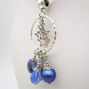 Star Jewelry/Celestial Necklace/Charm Cluster Necklace/Wish Charm Necklace/Charm & Stone Necklace/Blue Necklace/Stardust Necklace