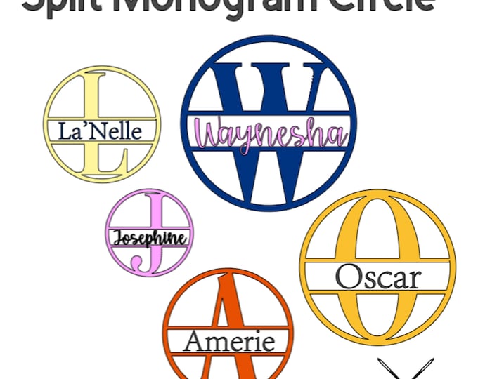 Split Monogram Decal | Custom Monogram | Personalized Family Name Decal | Split Monogram
