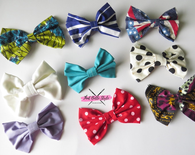 Handmade Cotton Hair Bow | Classic Baby Headbow | Girls Fabric Bow Clip | Soft Toddler Accessory | Newborn Gift