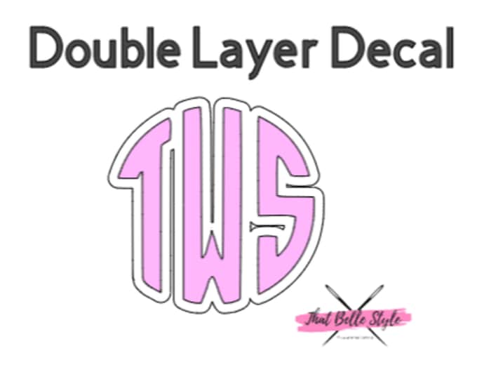 Personalized Double Layer Decal | Durable 2-Layer Vinyl Sticker | Custom Layered Vinyl Art | Car Window Laptop Water Bottle Decal