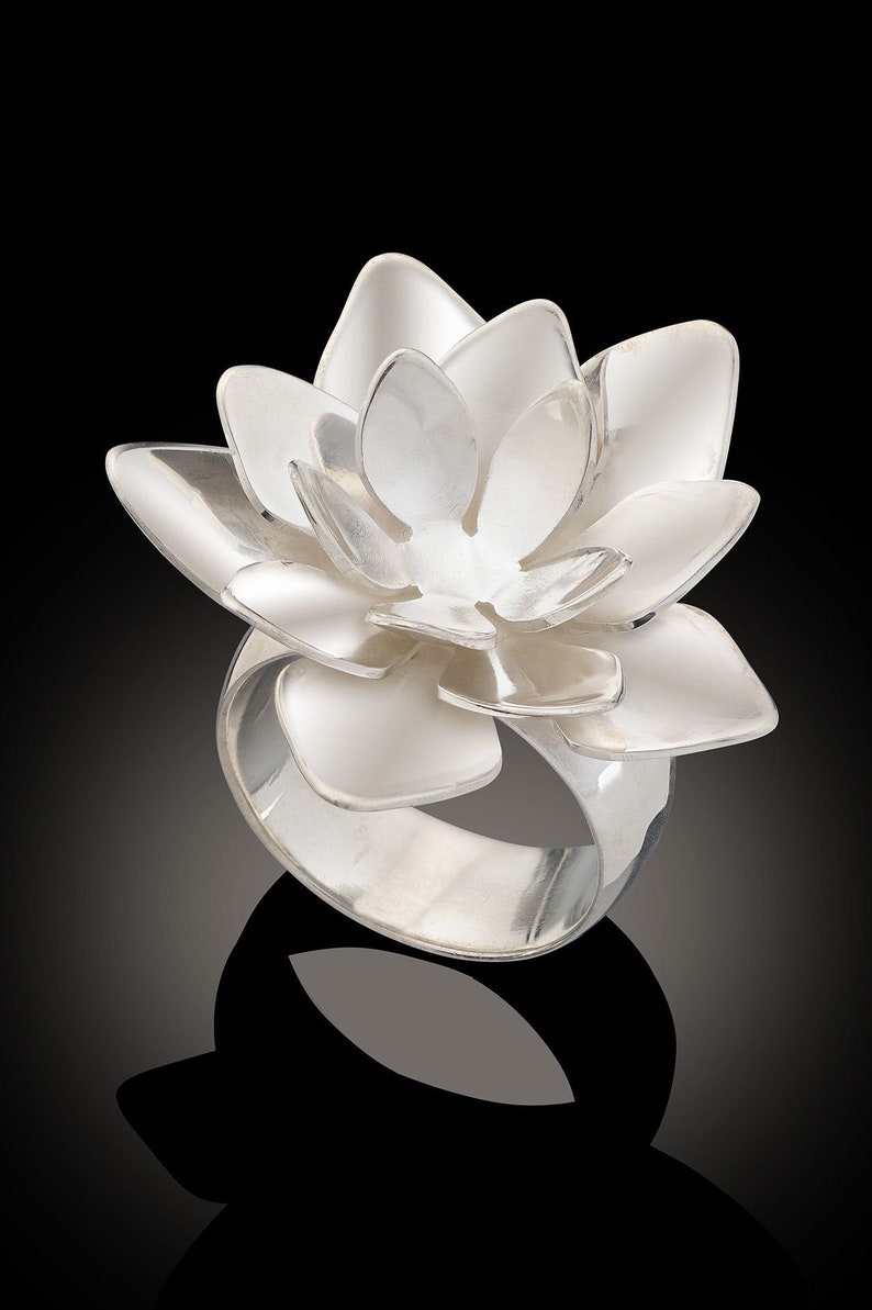 Sterling Silver Lotus Flower Ring