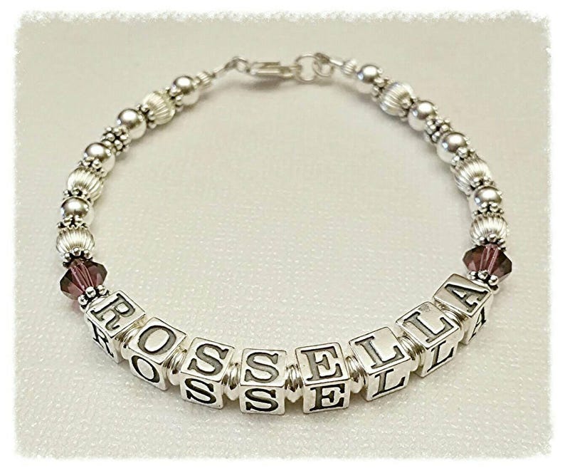 Beaded Name Bracelet Mothers Grandmothers Name Bracelet Etsy