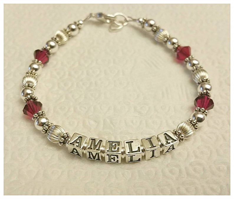 Beaded Name Bracelet Mother's Grandmothers Bracelet Etsy