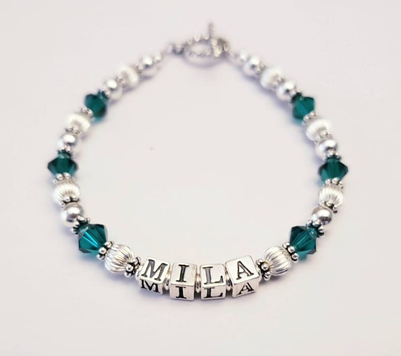 Beaded Name Bracelet Mothers Grandmothers Name Bracelet Etsy
