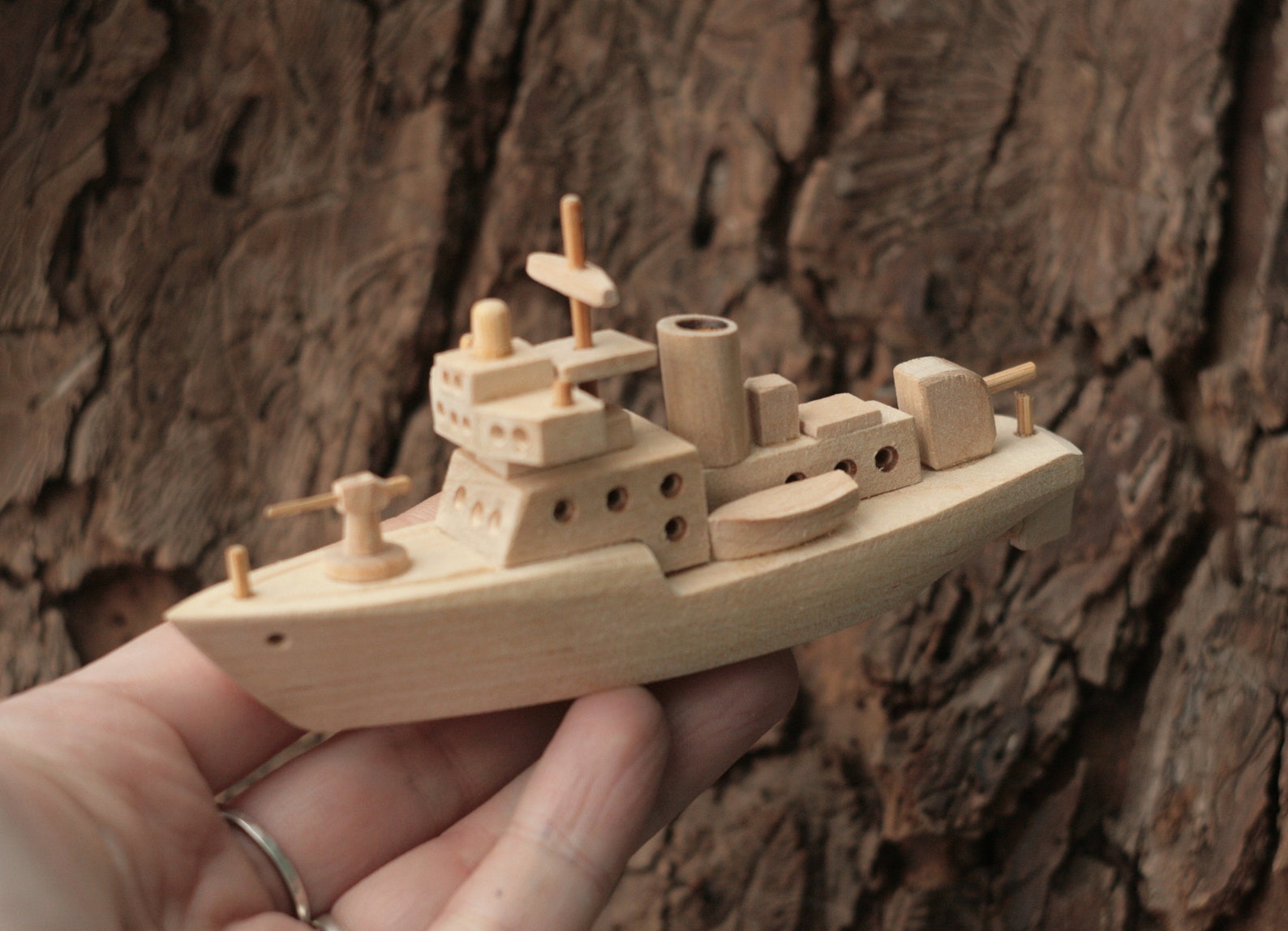 Wooden Boat Aircraft Carrier Wood Ship Model Collectible Etsy