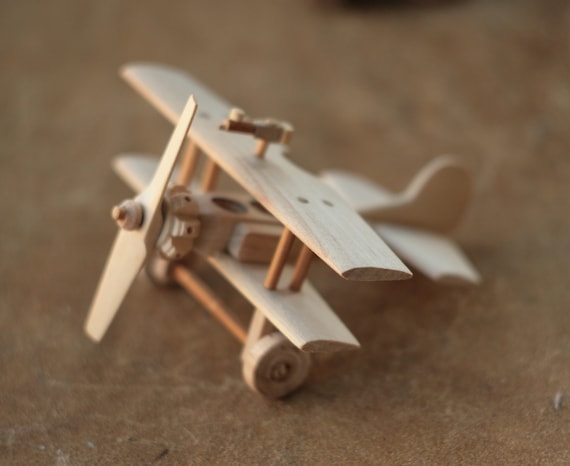 Petite Miniature Avion de Guerre Réplique Biplan Maquette Aerienne