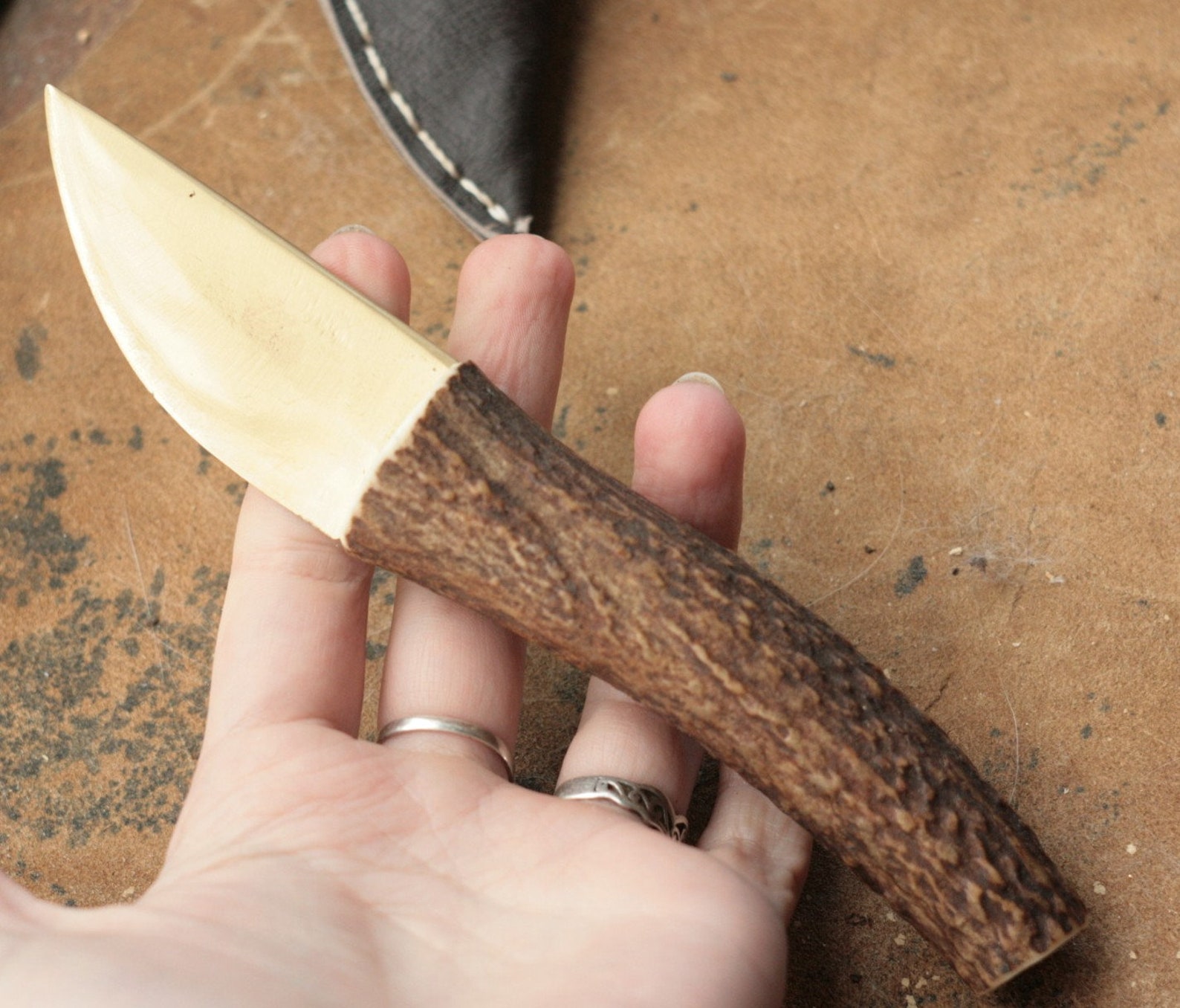 Small Bronze Puukko Knife Traditional Hunting Hand Etsy