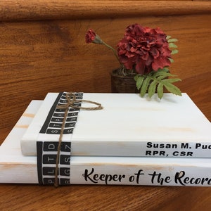 Farmhouse Steno Court Reporter "Keeper of the Record" Books/Decoration