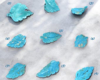 Handcrafted Arizona Turquoise Leaf Necklace - Nature-Inspired For Making Statement Jewellery