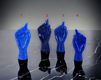 Natural Lapis Lazuli Handcrafted Carved Hands 4 diffrent Pieces Carving Loose Gemstone