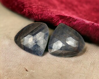 Elegant Pear Shaped Blue Sapphire Earring Gems - Unique Rose Cut, Rare Find!