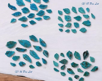 Natural Blue Arizona Turquoise Carved Leaves Lot Handcrafted Carving For making jewelry