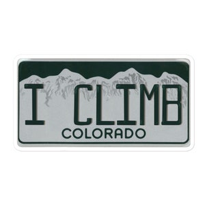 Colorado “I CLIMB” License Plate Sticker
