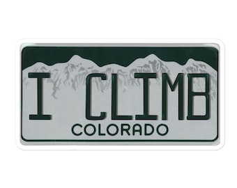 Colorado “I CLIMB” License Plate Sticker