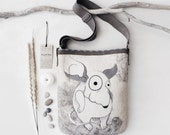 Felted Wool Bag With a Pattern // Model BAG / 019 / Mouse