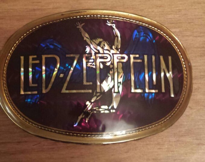 LED ZEPPELIN 1977 Belt Buckle Heavy Rock Led Zeppelin Etsy