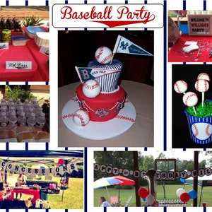Baseball party printable party supplies NO INVITE UPrint customized card by greenmelonstudios image 1