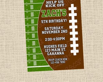 Football Birthday Printable Package Digital Files 8 5 X 11 Etsy